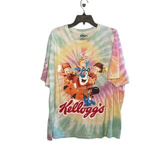 Kellogg's Rice Krispies Tony Tiger Toucan unisex tie dyed graphic tee size 2XL